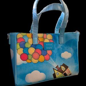 Loungefly Pixar Up Balloon House Crossbody Bag Disney Tote Purse Grape Soda